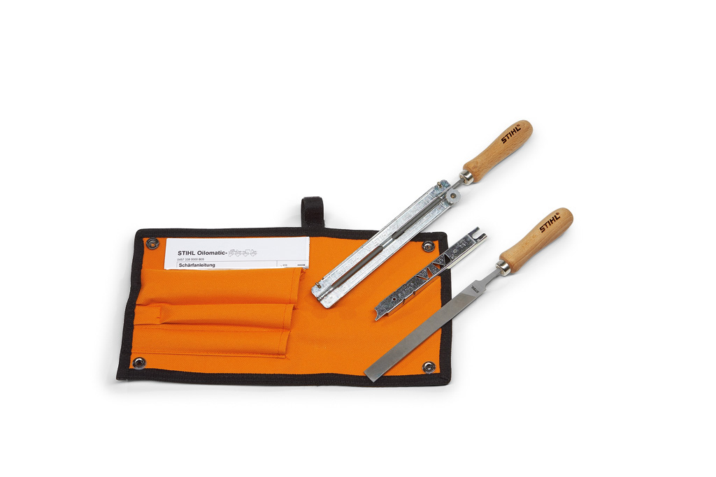 STIHL Schärfset für Sägeketten 1/4", 3/8" P-Ketten Feilenhalter mit Rundfeile inkl Tasche