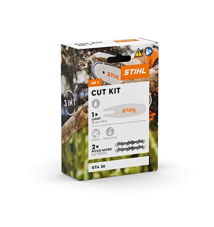 STIHL Cut Kit 1 Set mit Führungsschiene und 2x Sägekette für Akku-Gehölzschneider GTA 26