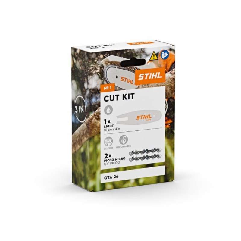 STIHL Cut Kit 1 Set mit Führungsschiene und 2x Sägekette für Akku-Gehölzschneider GTA 26